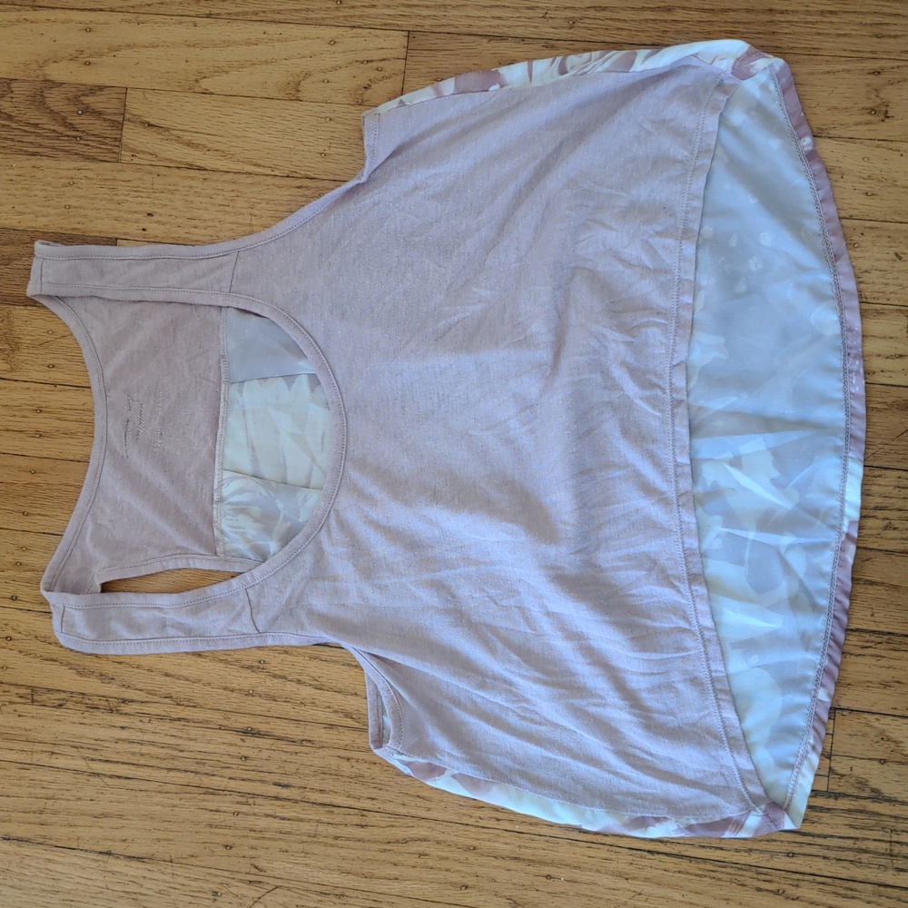 American eagle blush colored tank with print on back - large